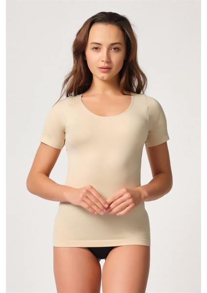 5004 Seamless Soft Yarım Kollu Atlet Ten