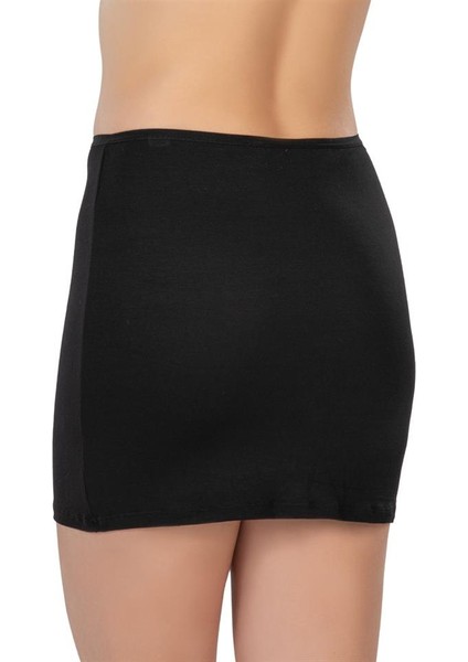 1437 Modal Cotton Mini Jüpon Siyah