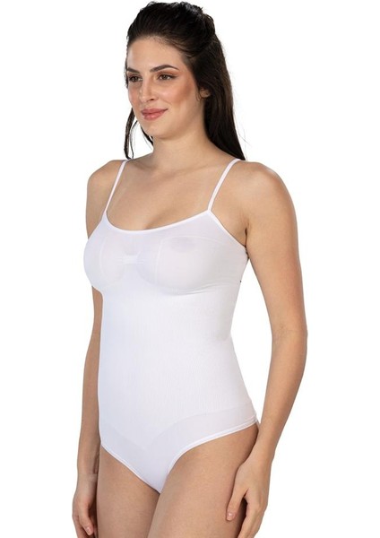 1927 Seamless Ip Askılı Ripli String Body Beyaz