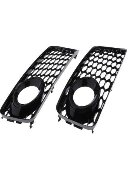 Audi A5 08-12 Stil Petek Hex Mesh Sis Işık Açık Havalandırma Izgara Emme Siyah Çerçeve (Yurt Dışından)