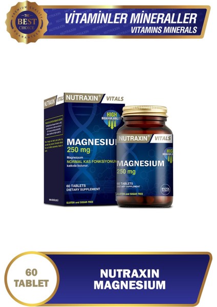 Vitals Magnesium Citrate 250 Mg 60 Tablet