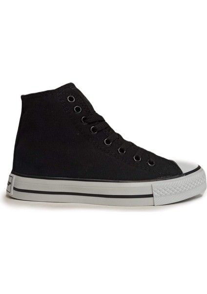 Kadın Yazlık Keten Bilekli Sneaker Günlük Spor Ayakkabı 1982 Siyah V1