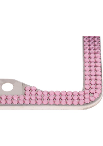 2x 12 "x6" Araba Otomatik Plaka Çerçevesi Bling Kristal Rhinestone 7 Sıra Pembe (Yurt Dışından)