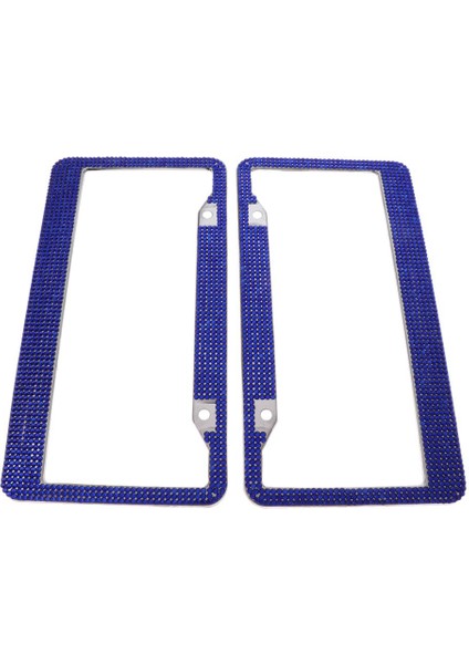 2x 12 "x6" Araba Otomatik Plaka Çerçevesi Bling Kristal Rhinestone 7 Sıra Mavi (Yurt Dışından)