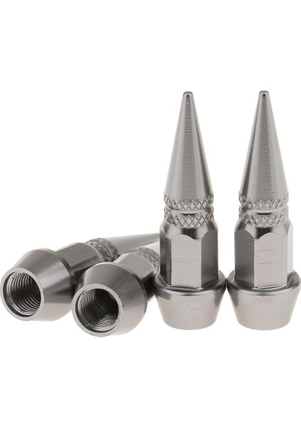 4x Uzun Çivili Valf Gövdesi Kapaklar Metal Iplik Kiti/tekerlek/lastikler Için Set Titanyum (Yurt Dışından)