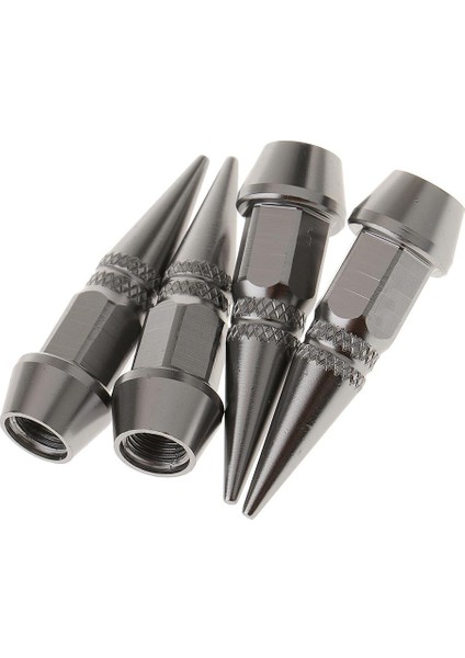 4x Uzun Çivili Valf Gövdesi Kapaklar Metal Iplik Kiti/tekerlek/lastikler Için Set Titanyum (Yurt Dışından)