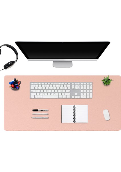 ZD02 Bilgisayar Masası Mat Çift Taraflı Klavye Mouse Pad 60 x 30 cm Pembe Gümüş (Yurt Dışından)