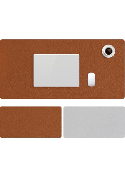 ZD02 Bilgisayar Masası Mat Çift Taraflı Klavye Fare Pad 80 x 40 cm Sarı Gri (Yurt Dışından)