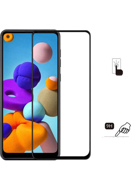 Samsung Galaxy A21S Htstore Zore Kenarları Kırılmaya Dayanıklı Cam Ekran Koruyucu
