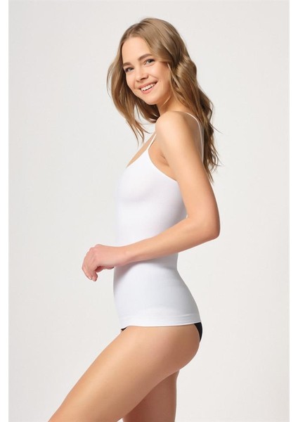 5020 Seamless Ince Askılı Atlet Korse Beyaz