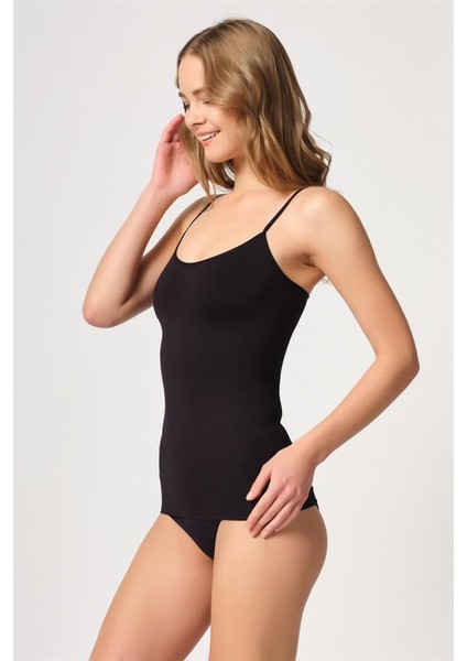 5020 Seamless Ince Askılı Atlet Korse Siyah