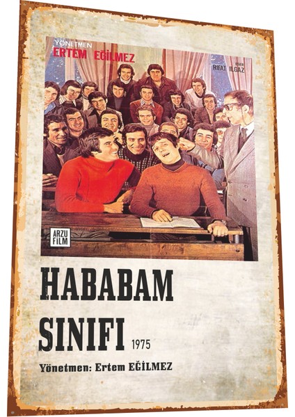 Hababam Sınıfı Ilk Film Yeşilçam Filmleri Retro Ahşap Poster 831