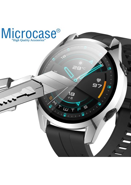 Huawei Watch Gt2 42 mm Ekran Korumalı Sert Rubber Kılıf - Gümüş fiyatları