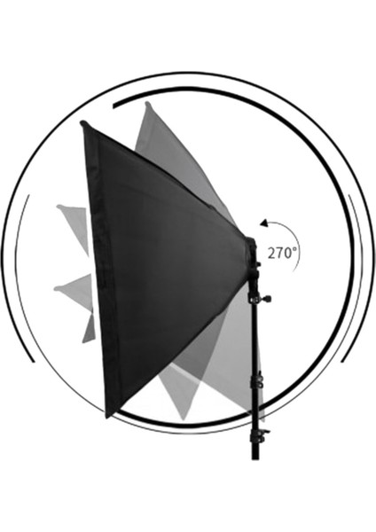 4 Duylu Softbox (1 Adet) + 2 M Işık Ayağı +4 Adet 20 Wat LED Lamba (Toplam 7200 Lümen) 4duylambalı