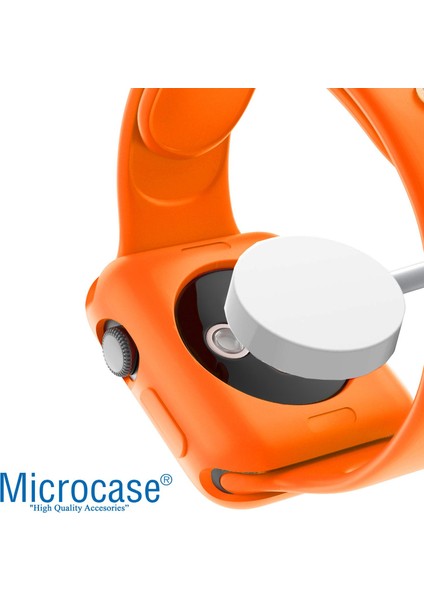 Apple Watch 7 45 mm Önü Açık Mat Silikon Kılıf - Turuncu fiyatları