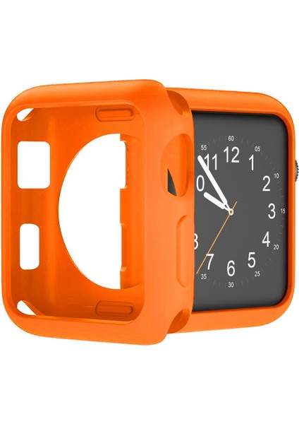 Apple Watch 7 41 mm Önü Açık Mat Silikon Kılıf - Turuncu