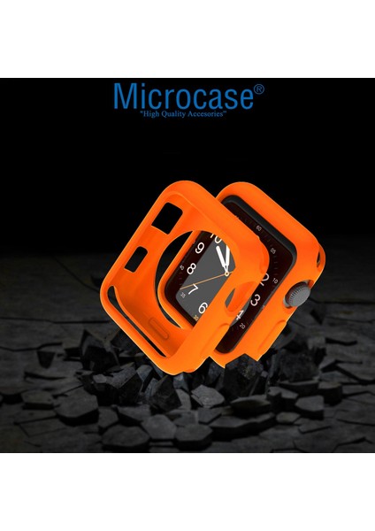 Apple Watch 7 41 mm Önü Açık Mat Silikon Kılıf - Turuncu modelleri