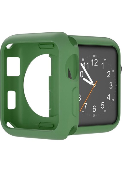 Apple Watch 7 41 mm Önü Açık Mat Silikon Kılıf - Yeşil Koyu