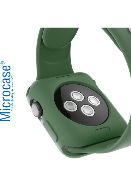 Apple Watch 7 41 mm Önü Açık Mat Silikon Kılıf - Yeşil Koyu fiyatları