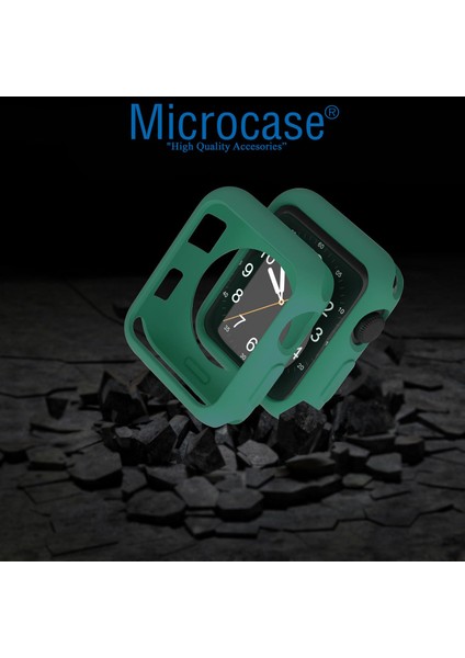 Apple Watch 7 41 mm Önü Açık Mat Silikon Kılıf - Yeşil Koyu modelleri