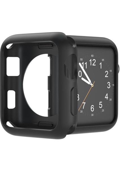 Apple Watch 7 41 mm Önü Açık Mat Silikon Kılıf - Siyah