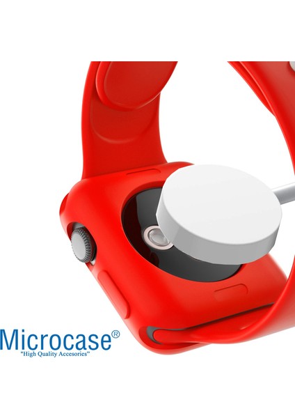 Apple Watch 7 41 mm Önü Açık Mat Silikon Kılıf - Kırmızı fiyatları