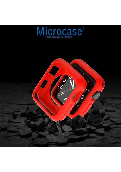 Apple Watch 7 41 mm Önü Açık Mat Silikon Kılıf - Kırmızı modelleri