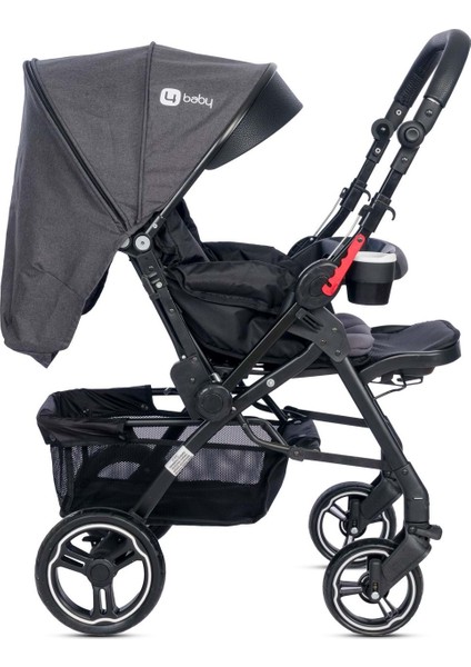 AB-351 Active Siyah Plus Çift Yönlü Bebek Arabası - Antrasit
