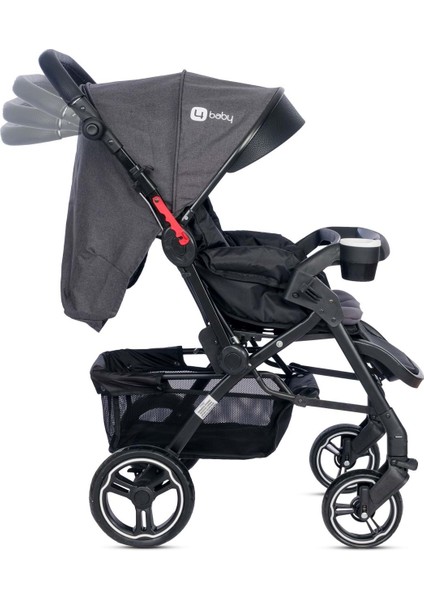 AB-351 Active Siyah Plus Çift Yönlü Bebek Arabası - Antrasit