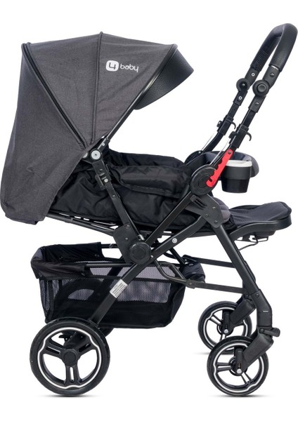 AB-351 Active Siyah Plus Çift Yönlü Bebek Arabası - Antrasit