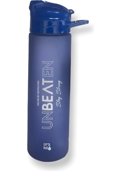 Unbeaten Tritan Pipetli Matara Suluk 600 ml Mavi