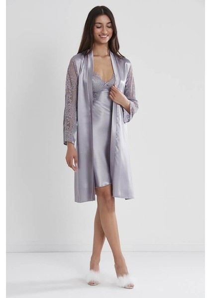 Sütyen Kaplı Sabahlık Gecelik 4025 Royal