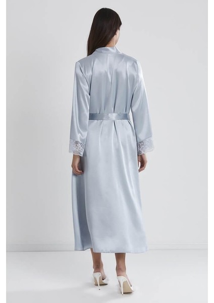 Uzun Saten Sabahlık Gecelik Set 4370 Mist fiyatları