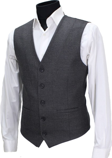 Erkek Yelek V Yaka Koyu Gri 50382 modelleri