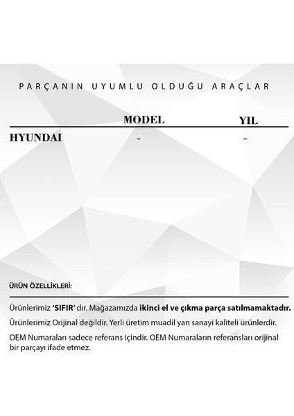 Hyundai Için Kapı Kilit Dişlisi