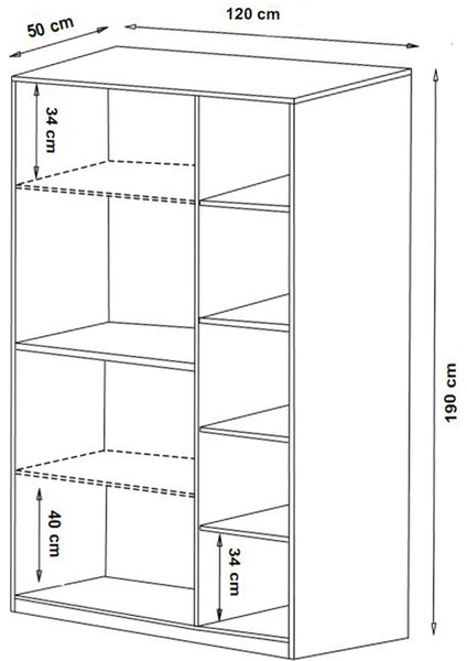 MNT-315-BEYAZ -Üç Kapaklı Gardırop