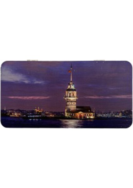 Mini Tavla Nostarjik Istanbul Kız Kulesi Manzaralı 24X24 cm