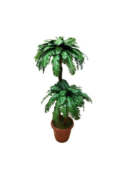 Yapay Palmiye Ağacı Çift Gövdeli Yoğun Yapraklı 1.50 Metre Boy Afrika Palmiyesi Ağaç