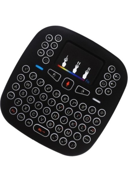 2.4ghz I18 Mini Kablosuz Touch Pad Işıklı Klavye