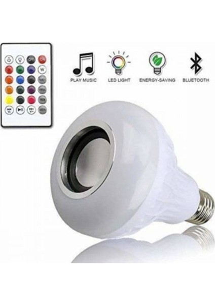 Bluetooth Hoparlörlü Kumandalı Rgb Akıllı LED Ampul