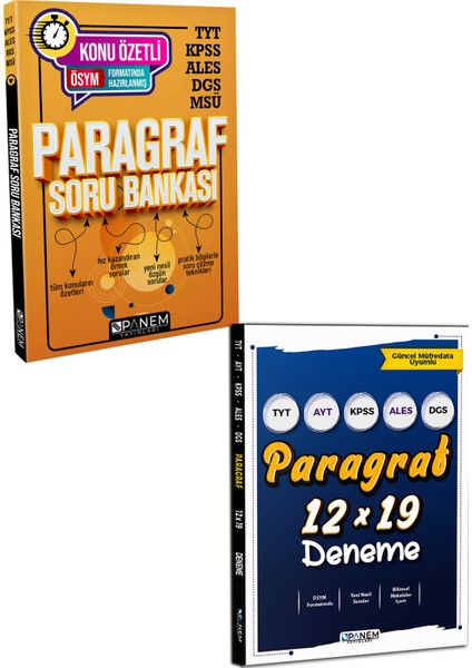 Panem Yayınları Konu Özetli Paragraf Soru Bankası + Paragraf 12X19 Deneme