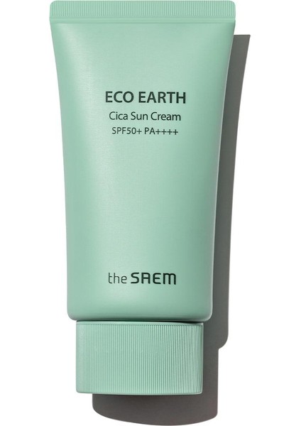 Cica Özlü Sakinleştirici Etkili Güneş Kremi 50 gr - Eco Earth Cica Sun Cream Spf 50+ ve Pa++++