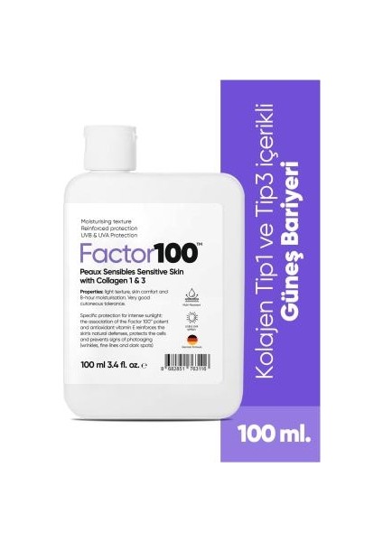 FACTOR100 Ultra Nemlendirici Leke Karşıtı Yüksek Korumalı SPF50 100 ml