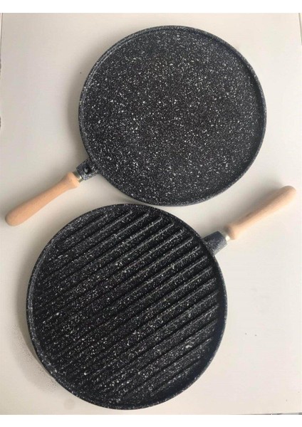 İST-654 Çift Taraflı Döküm Gözleme&ızgara Tavası 34 cm