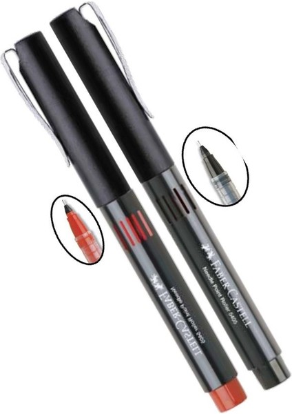 Siyah Kırmızı Pilot Kalem Iğne Uçlu 0.5 Needle Point Roller 2 Adet 0,5 Uçlu Faber Castell Pilot Kalem Siyah Kırmızı 2 Adet