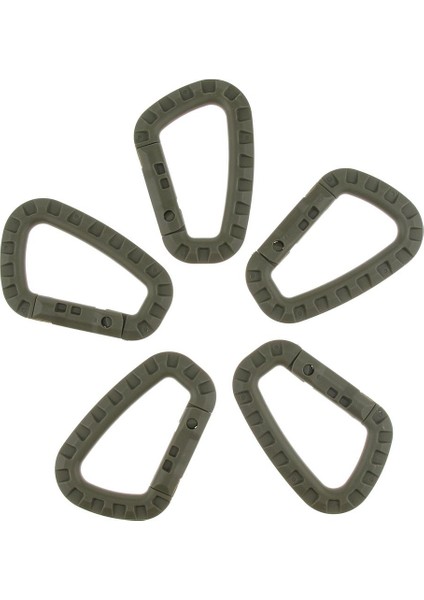 5pcs Açık Plastik Karabinacılar Sırt Çantası Kancası Snap Anahtar Zinciri D-Ring Toka Ordusu Yeşil (Yurt Dışından) fiyatları
