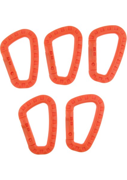 5x Toka Ana Zinciri D-Ring Snap Plastik Klipsi Kanca Açık Karabin Kampı Turuncu (Yurt Dışından)