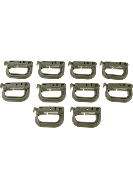 10PCS Taktik Molle Kilitleme Dokuma Tokası Karabiner Tırmanma Asılı Kanca Yeşil (Yurt Dışından)