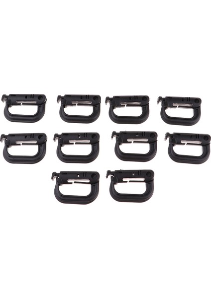 10PCS Taktik Molle Kilitleme Dokuma Tokası Karabiner Tırmanma Asılı Kanca Siyah (Yurt Dışından) fırsatları