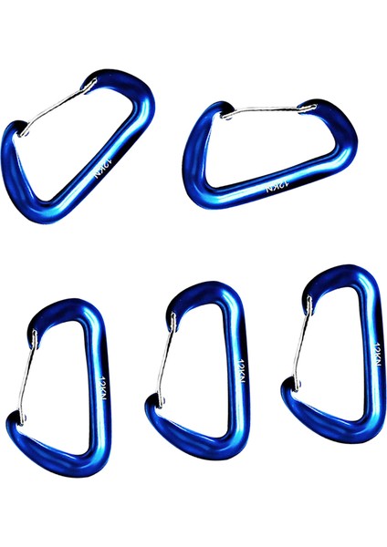 5pcs / Set 12KN Dayanıklı Karabin Hook Kamp Yürüyüş Mavisi (Yurt Dışından)